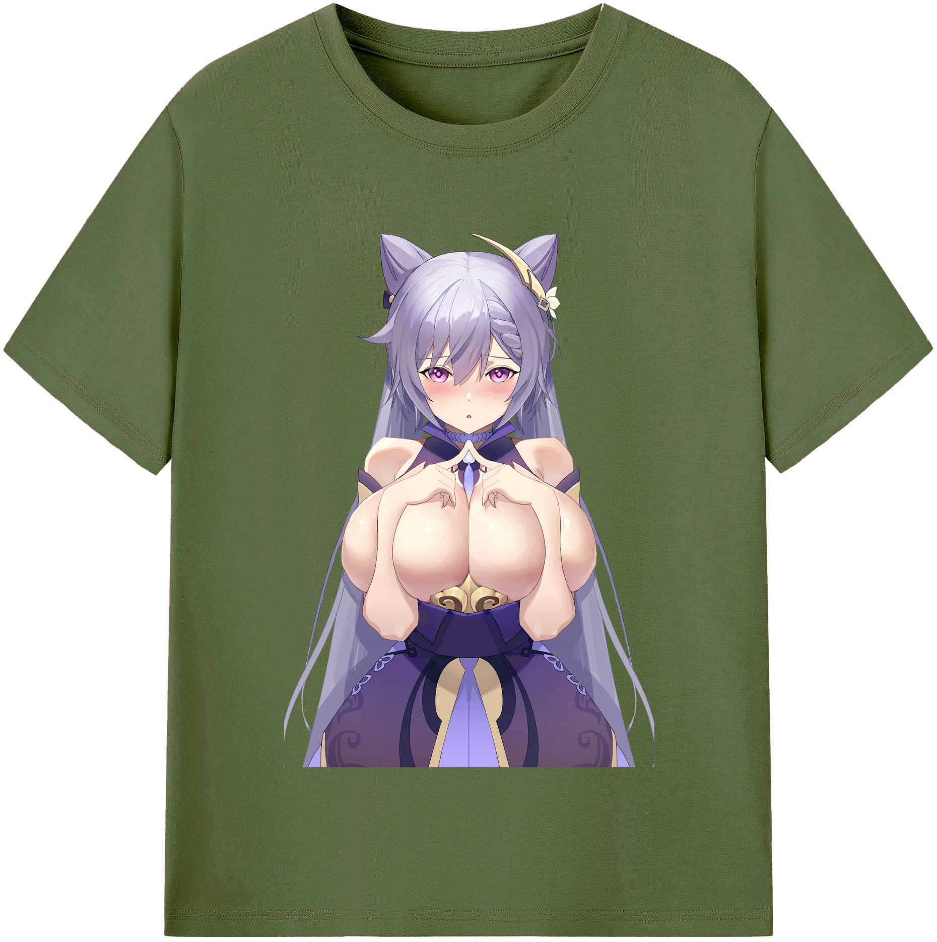 げんし神 刻晴 こくせい genshin Kokusei 綿100％半袖Tシャツ（フロントプリント）